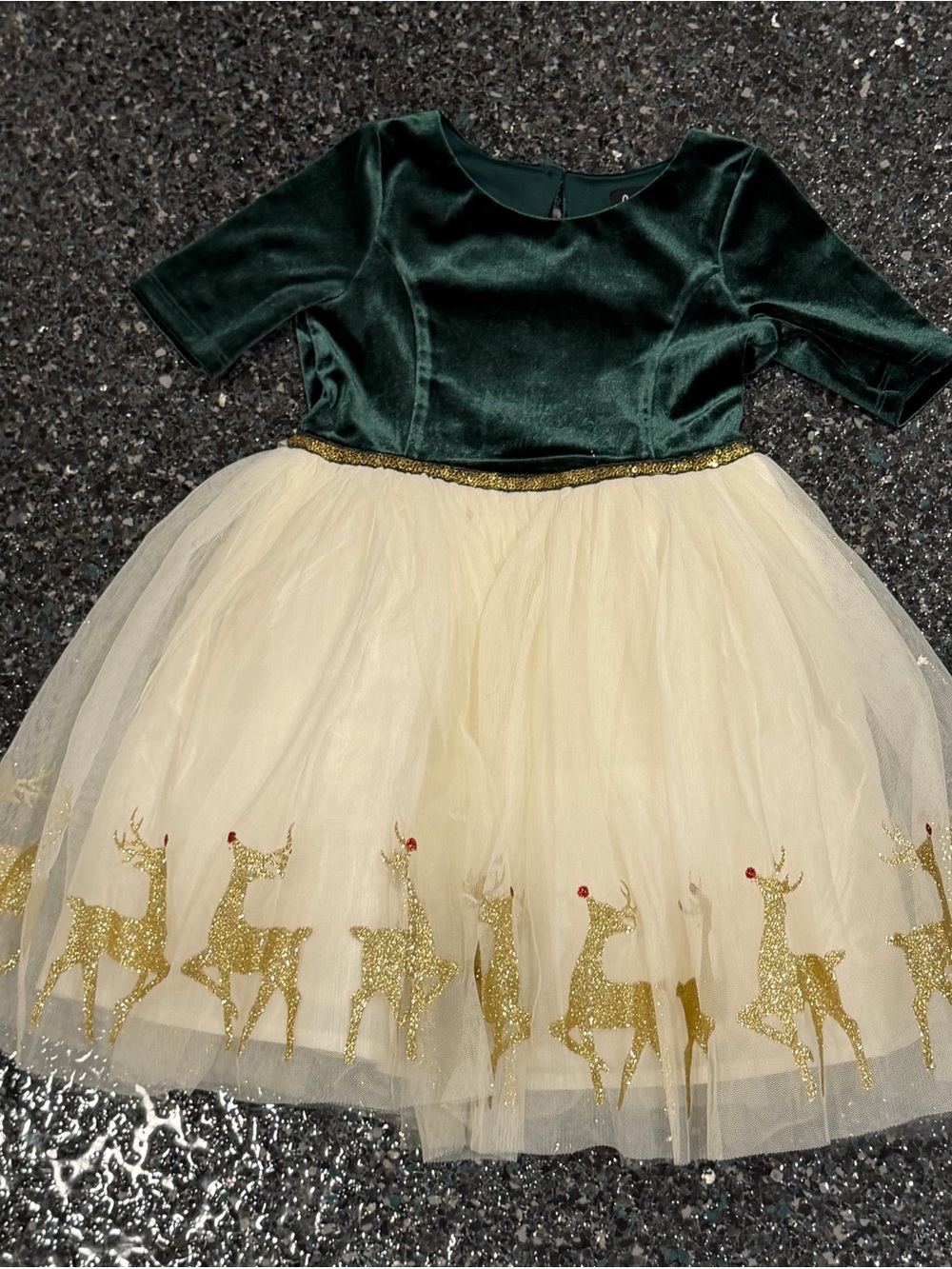 Girls Lilt Christmas Dress Velour Bodice Tutu Skirting Reindeer Size 5